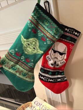 Star Wars Holiday Knit Stockings - Yoda & Stormtrooper 2015 Disney